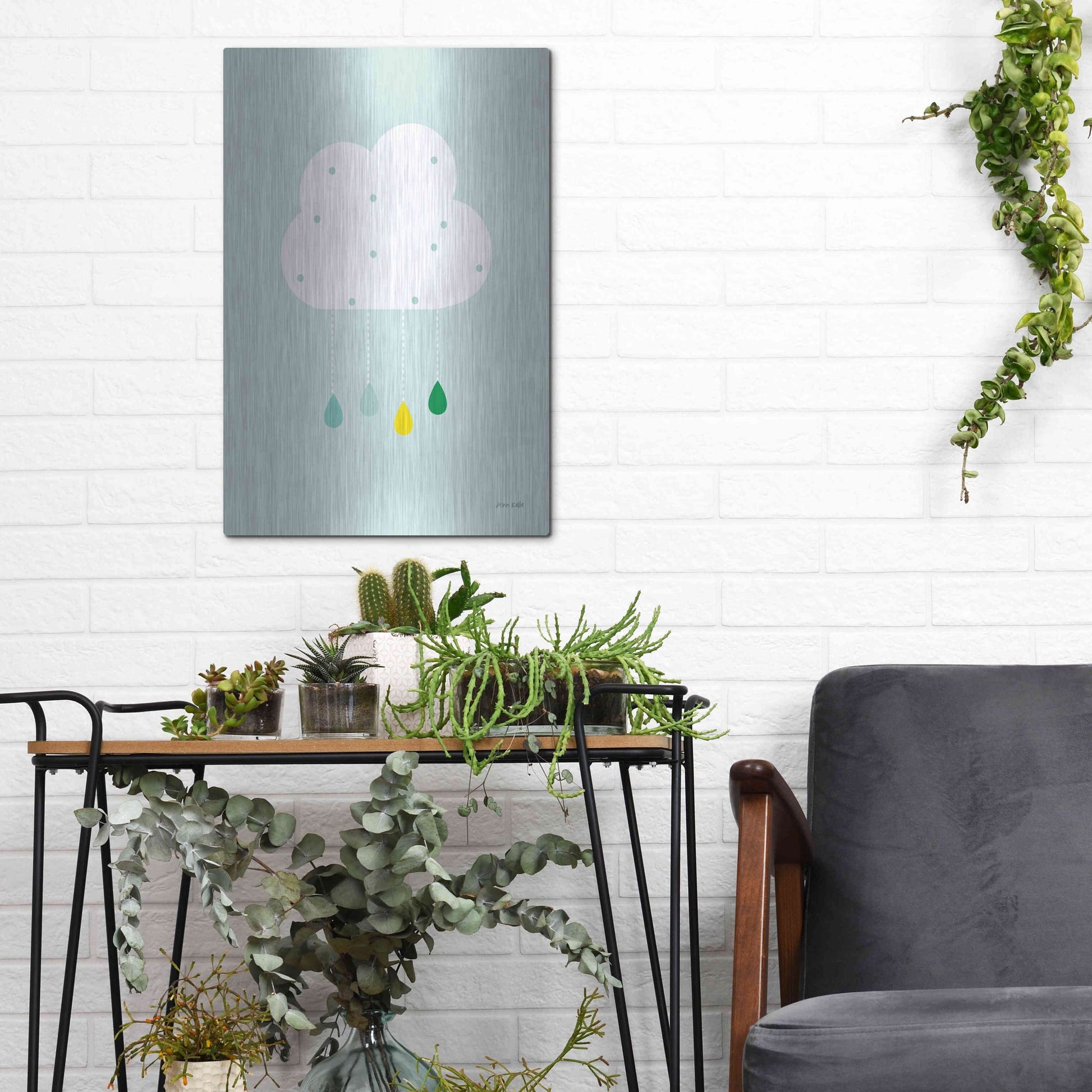 Luxe Metal Art 'Cloud II' by Ann Kelle Designs, Metal Wall Art,12x16