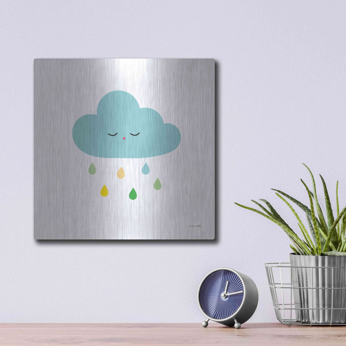 'Sleepy Cloud I' by Ann Kelle – Metal Wall Art, 12x12 room view