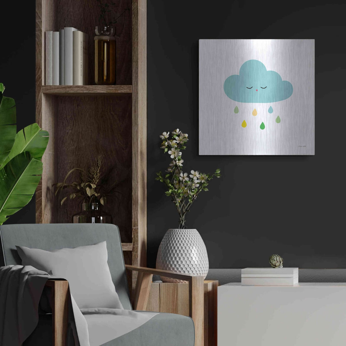'Sleepy Cloud I' by Ann Kelle – Metal Wall Art, 24x24 room view