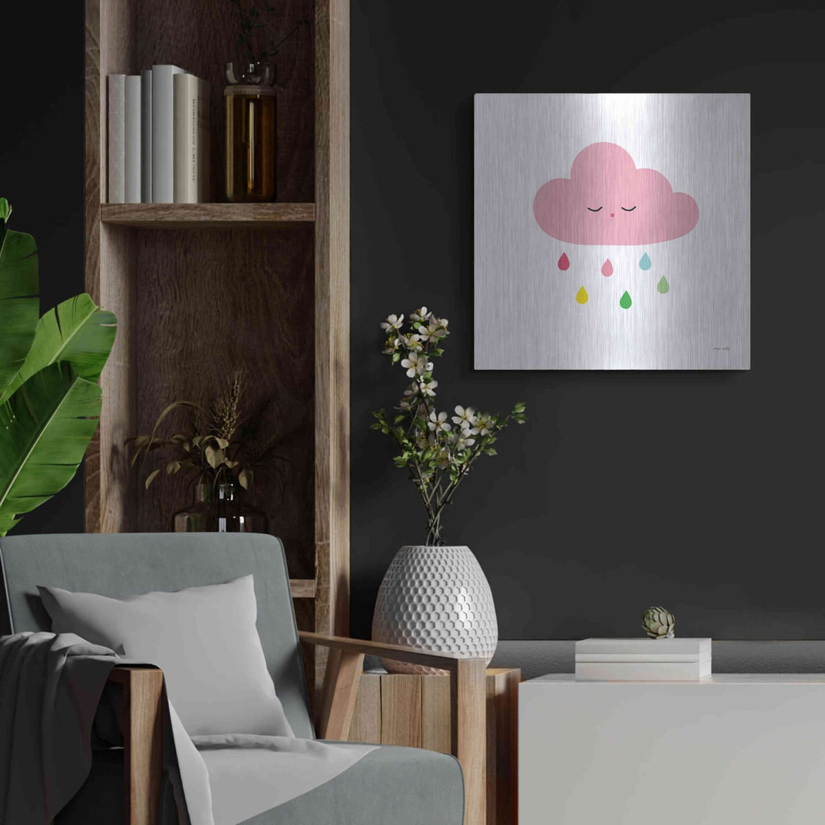 'Sleepy Cloud II' by Ann Kelle – Metal Wall Art, 24x24 room view