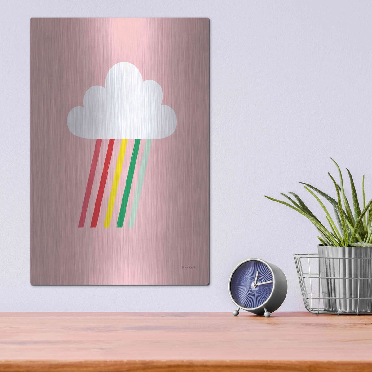 'Rainbow Rays I' by Ann Kelle – Metal Wall Art, 12x16 room view