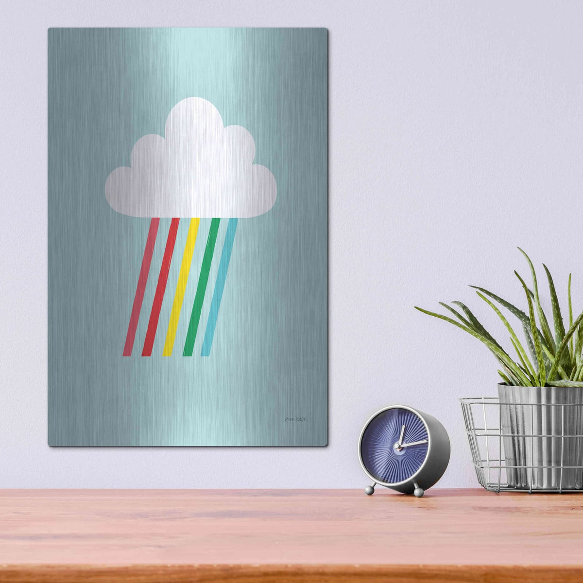 'Rainbow Rays II' by Ann Kelle – Metal Wall Art, 12x16 room view