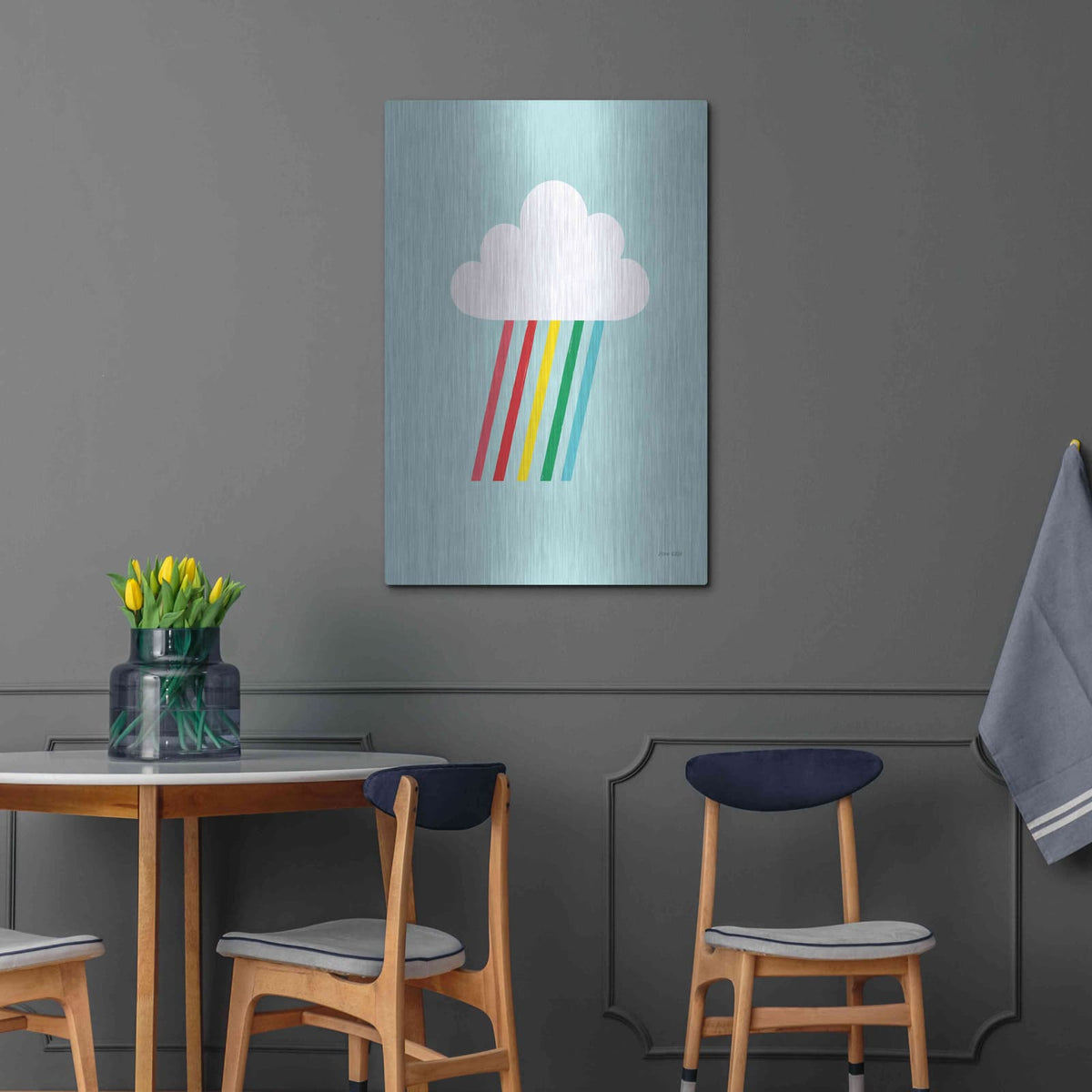 'Rainbow Rays II' by Ann Kelle – Metal Wall Art, 24x36 room view