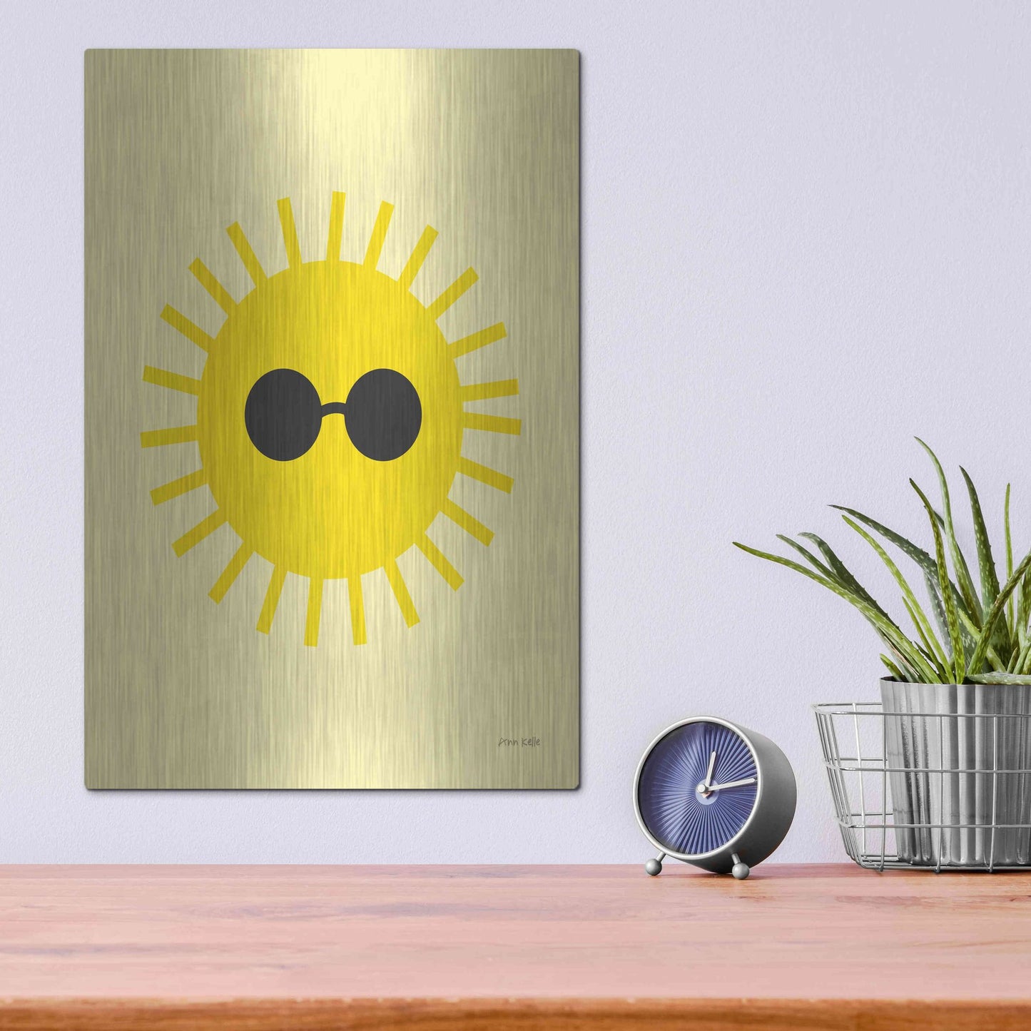 Luxe Metal Art 'Sunny' by Ann Kelle Designs, Metal Wall Art,12x16