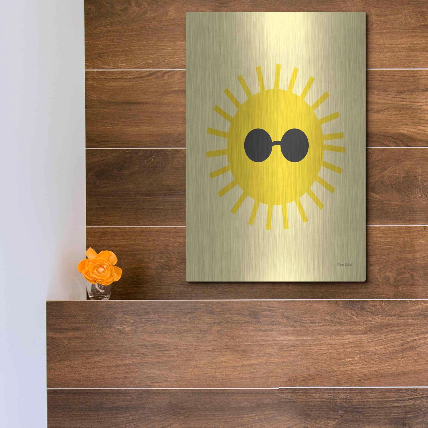 Luxe Metal Art 'Sunny' by Ann Kelle Designs, Metal Wall Art,12x16