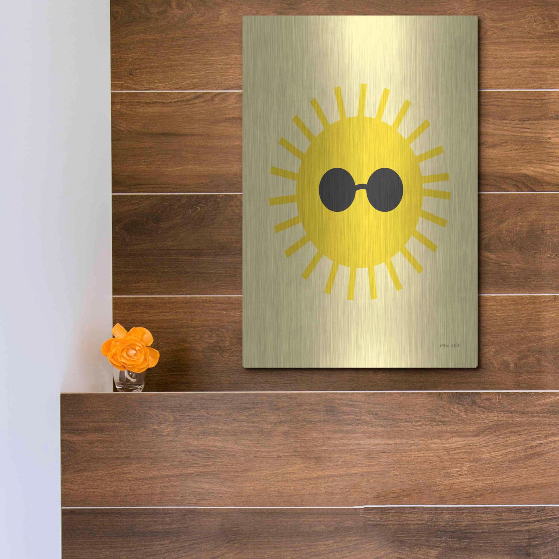 Luxe Metal Art 'Sunny' by Ann Kelle Designs, Metal Wall Art,12x16