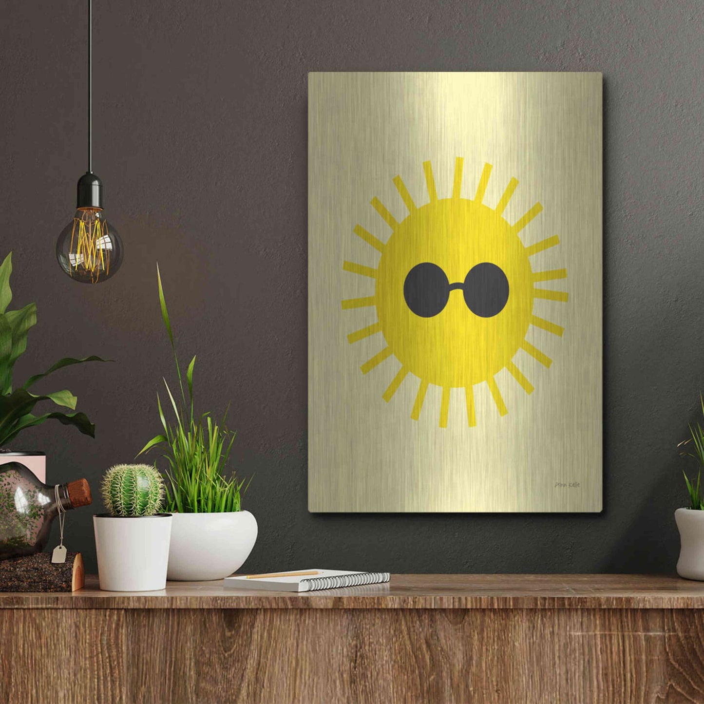 Luxe Metal Art 'Sunny' by Ann Kelle Designs, Metal Wall Art,12x16