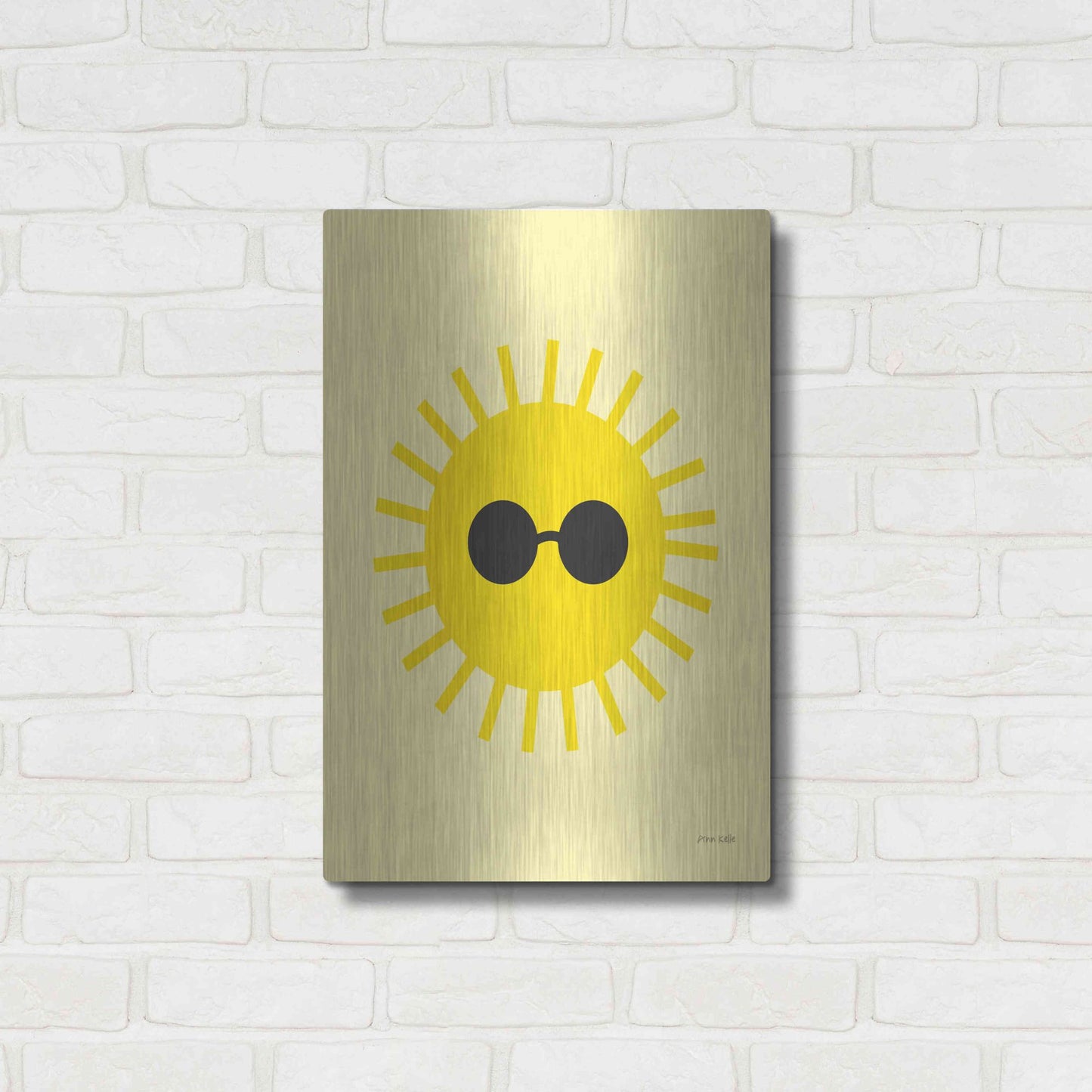 Luxe Metal Art 'Sunny' by Ann Kelle Designs, Metal Wall Art,16x24