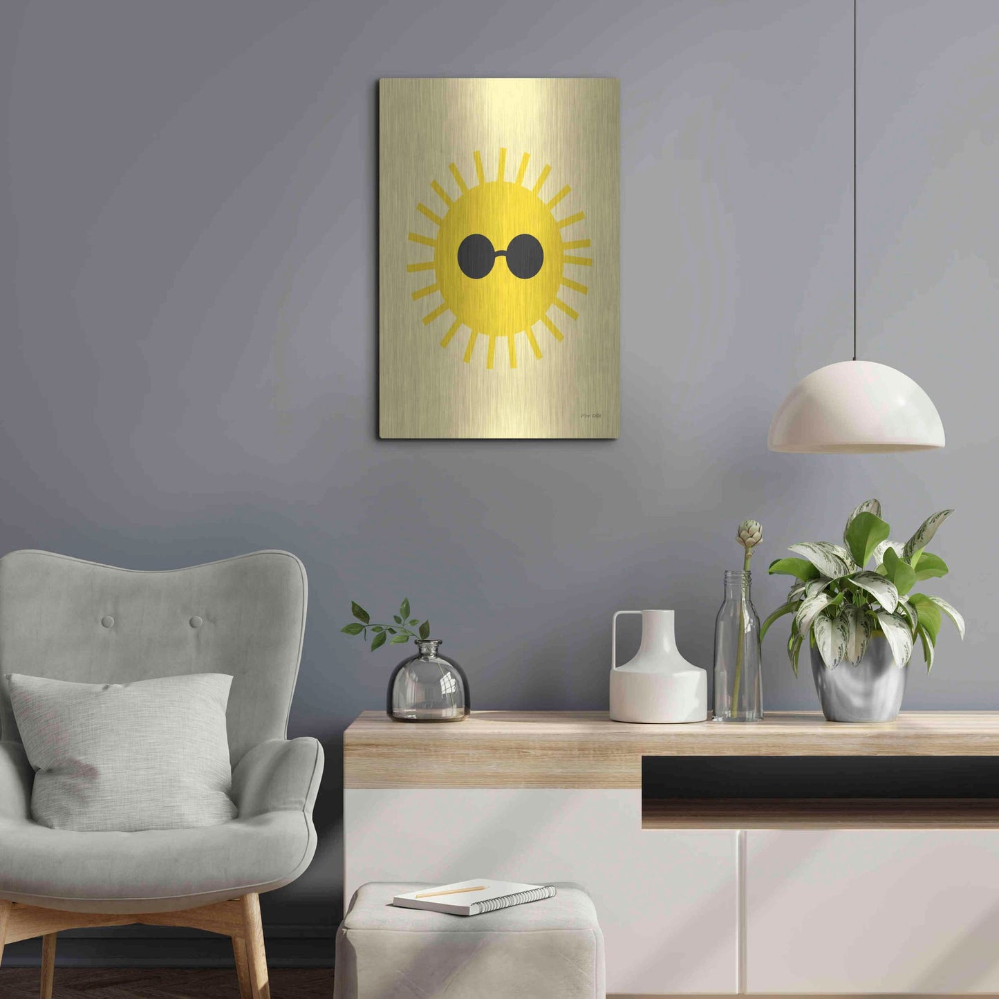 Luxe Metal Art 'Sunny' by Ann Kelle Designs, Metal Wall Art,16x24