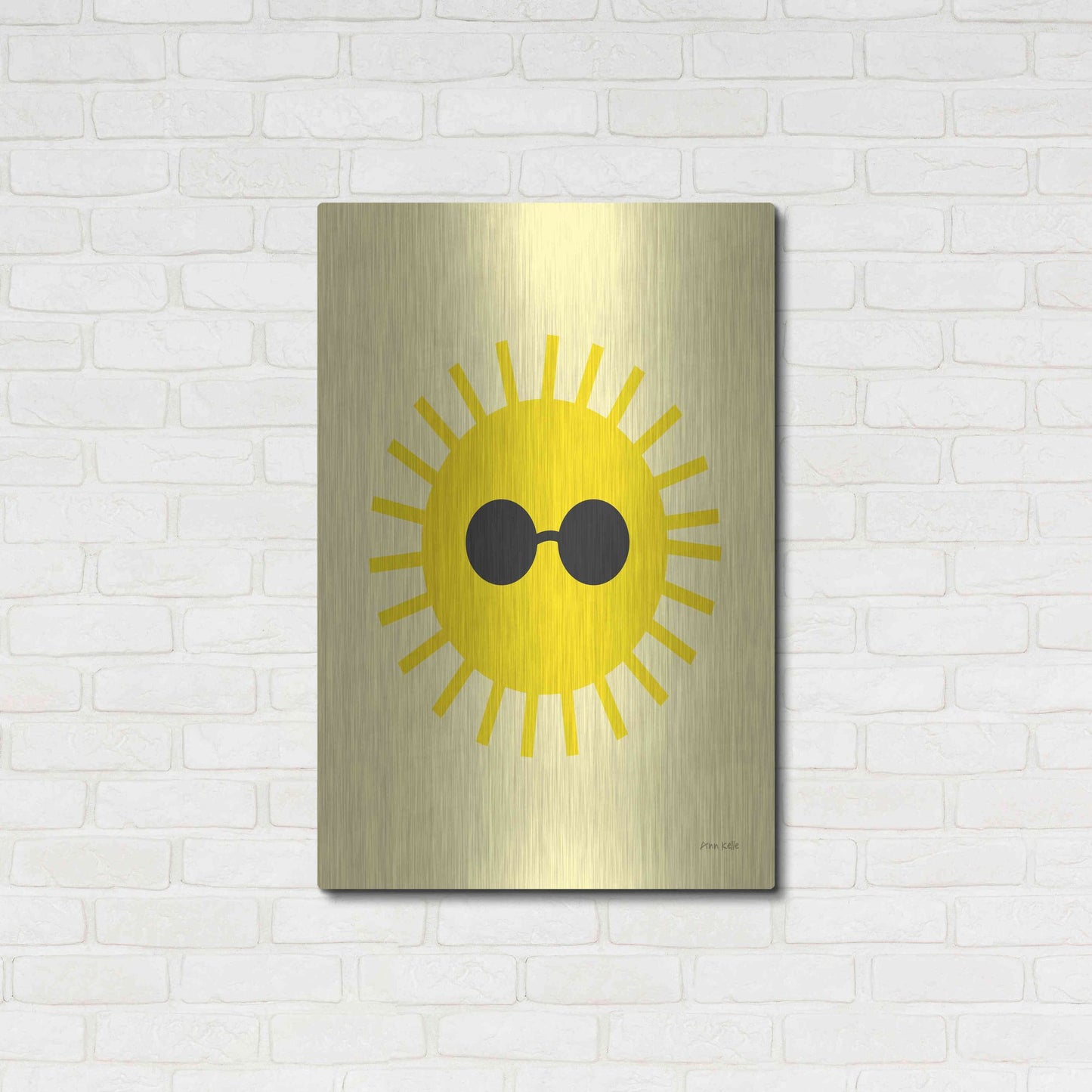 Luxe Metal Art 'Sunny' by Ann Kelle Designs, Metal Wall Art,24x36