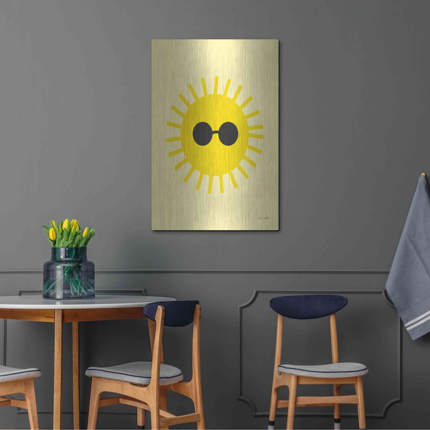 Luxe Metal Art 'Sunny' by Ann Kelle Designs, Metal Wall Art,24x36