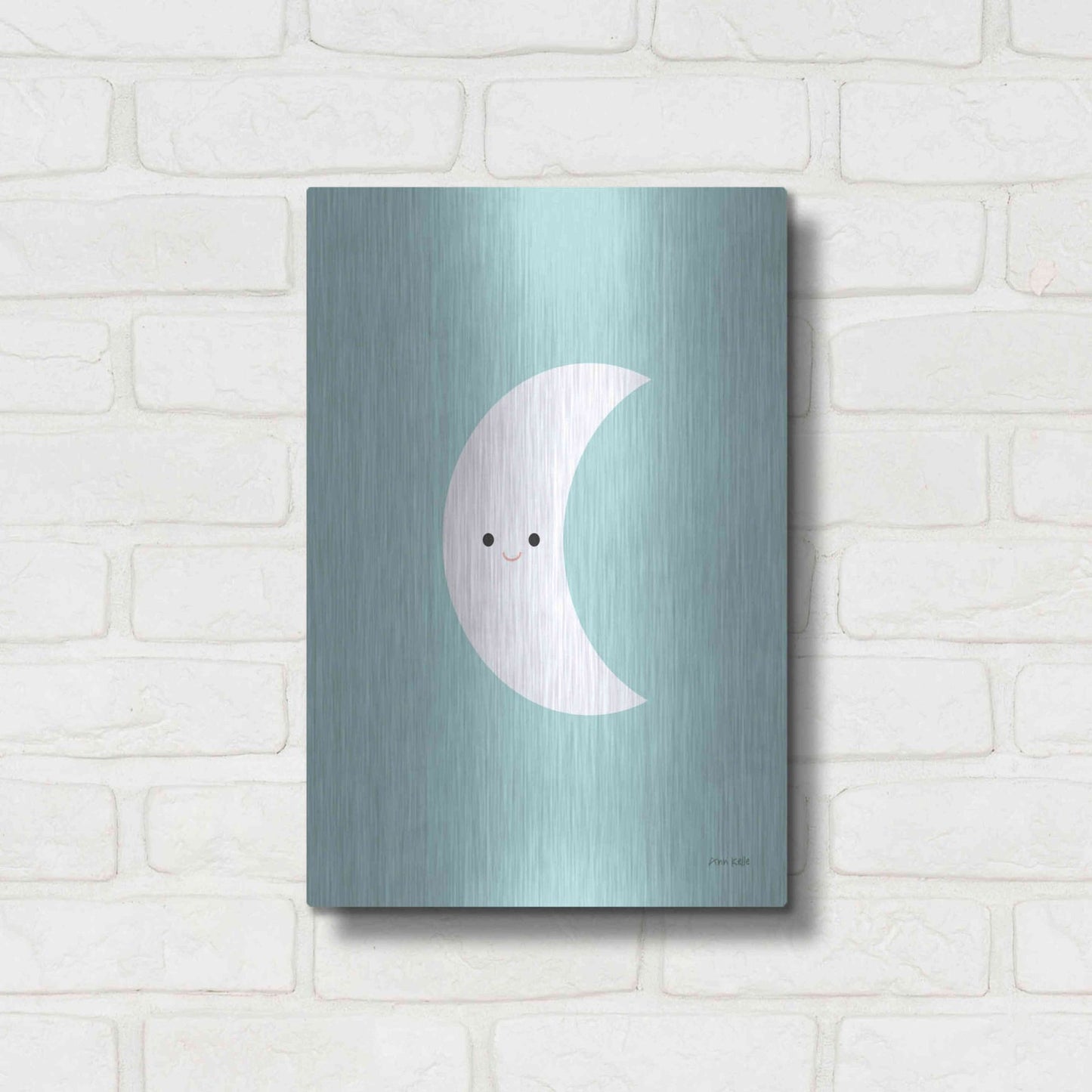Luxe Metal Art 'Moon' by Ann Kelle Designs, Metal Wall Art,12x16