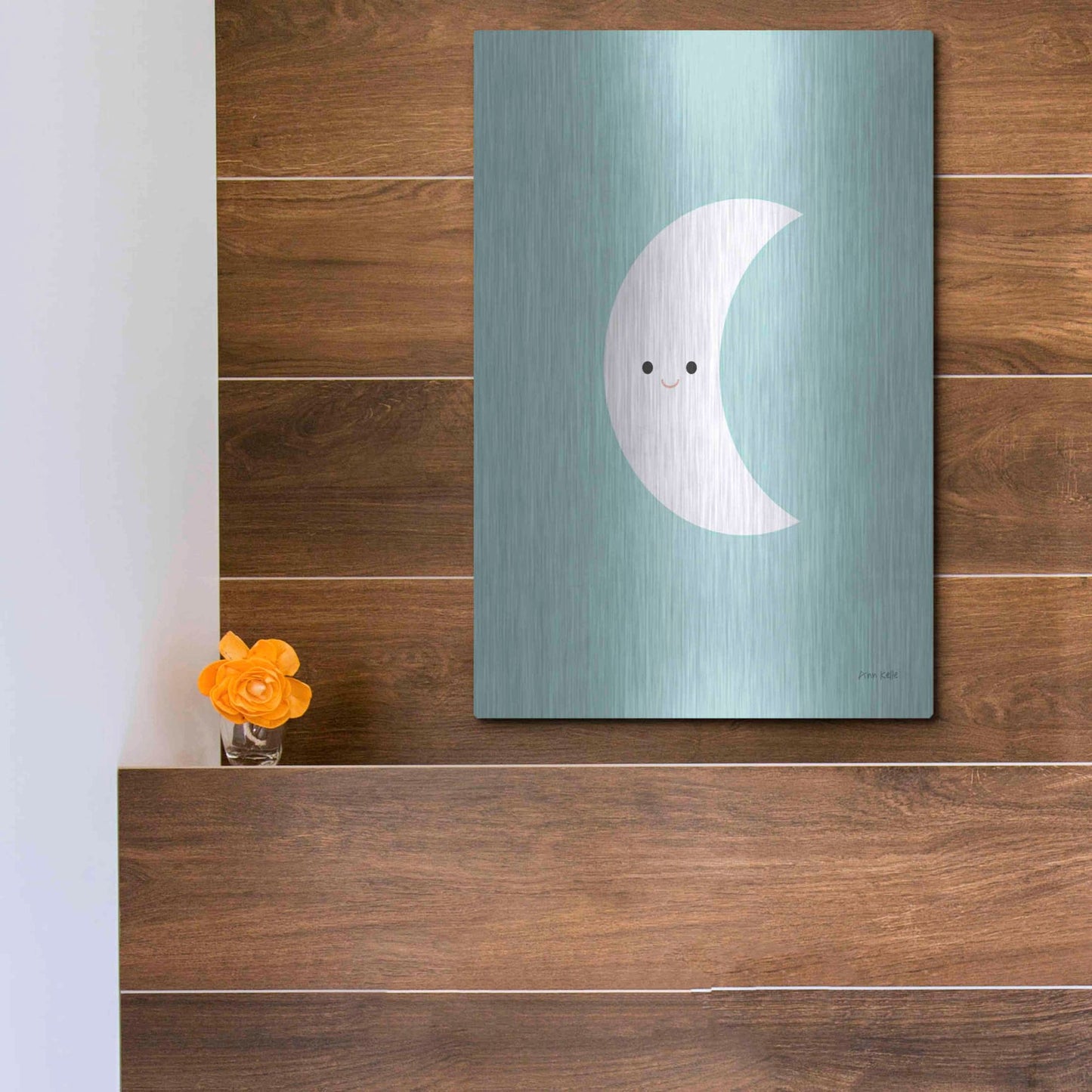 Luxe Metal Art 'Moon' by Ann Kelle Designs, Metal Wall Art,12x16