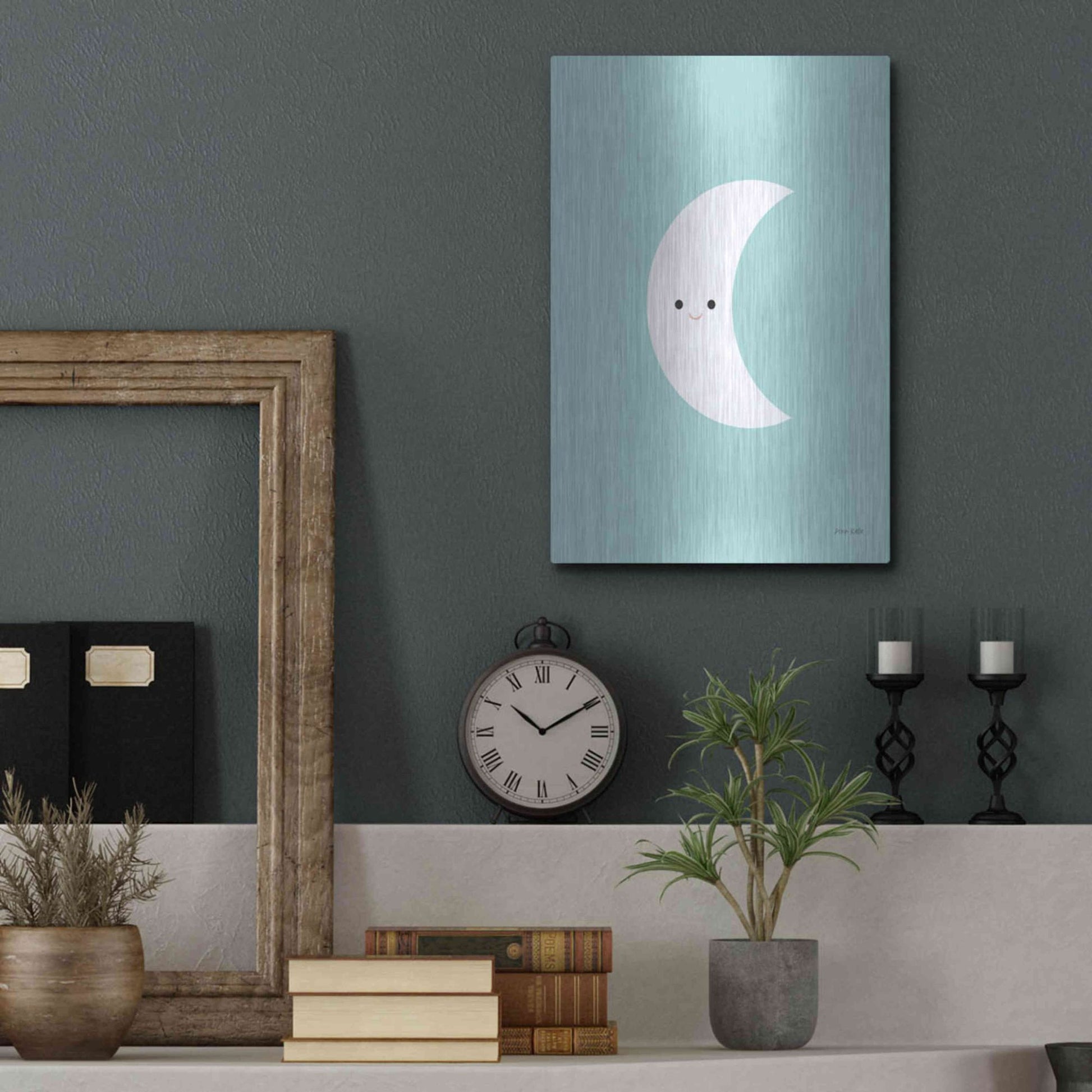 Luxe Metal Art 'Moon' by Ann Kelle Designs, Metal Wall Art,12x16