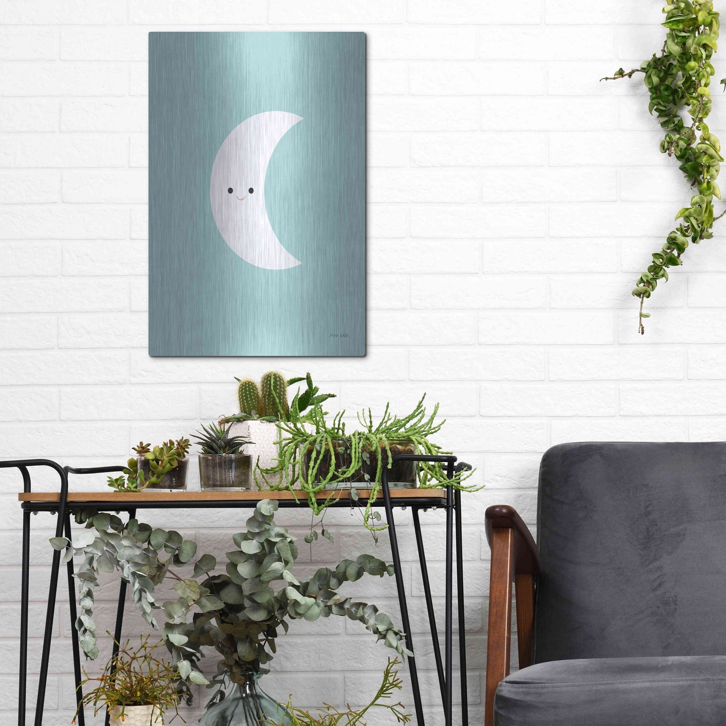 Luxe Metal Art 'Moon' by Ann Kelle Designs, Metal Wall Art,12x16