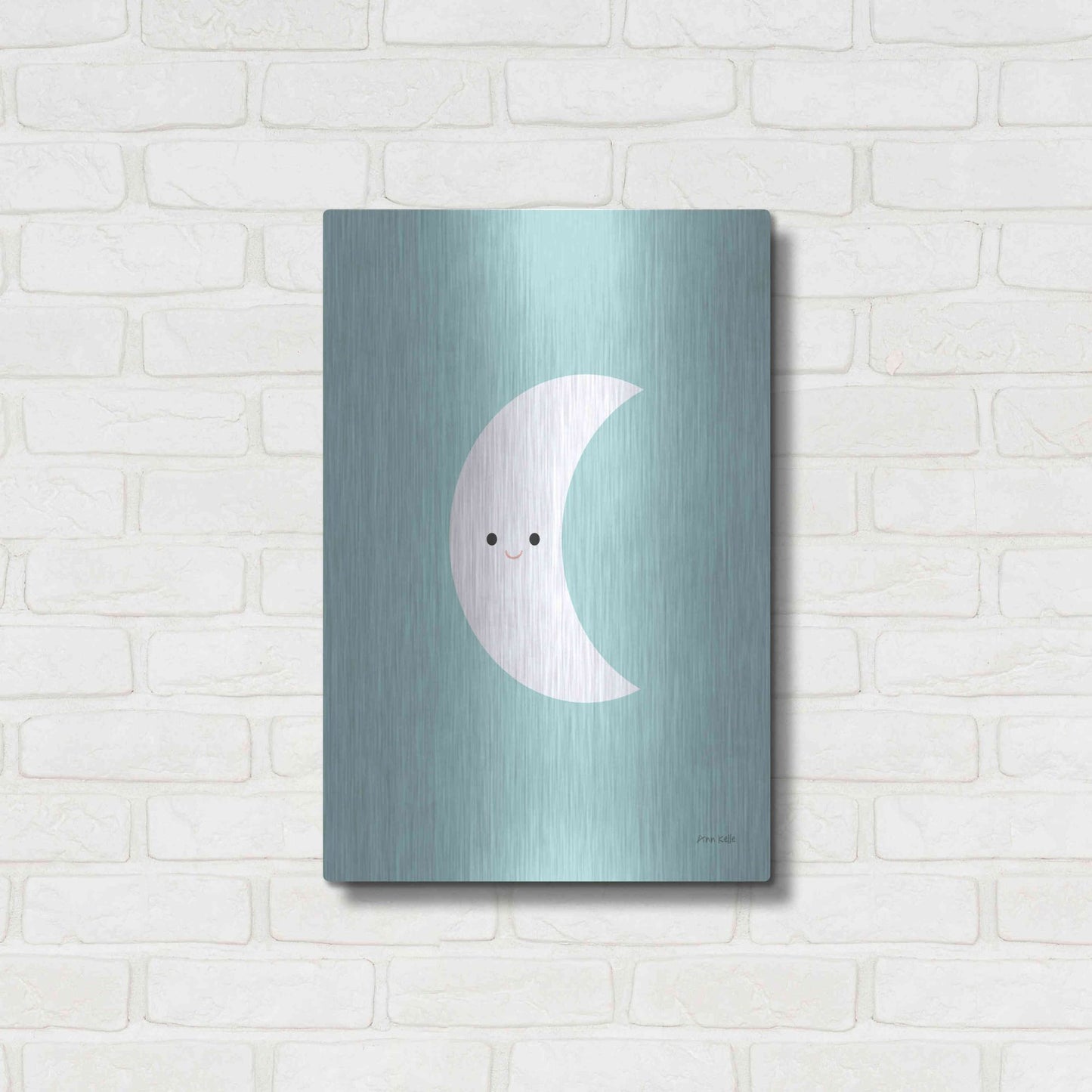 Luxe Metal Art 'Moon' by Ann Kelle Designs, Metal Wall Art,16x24