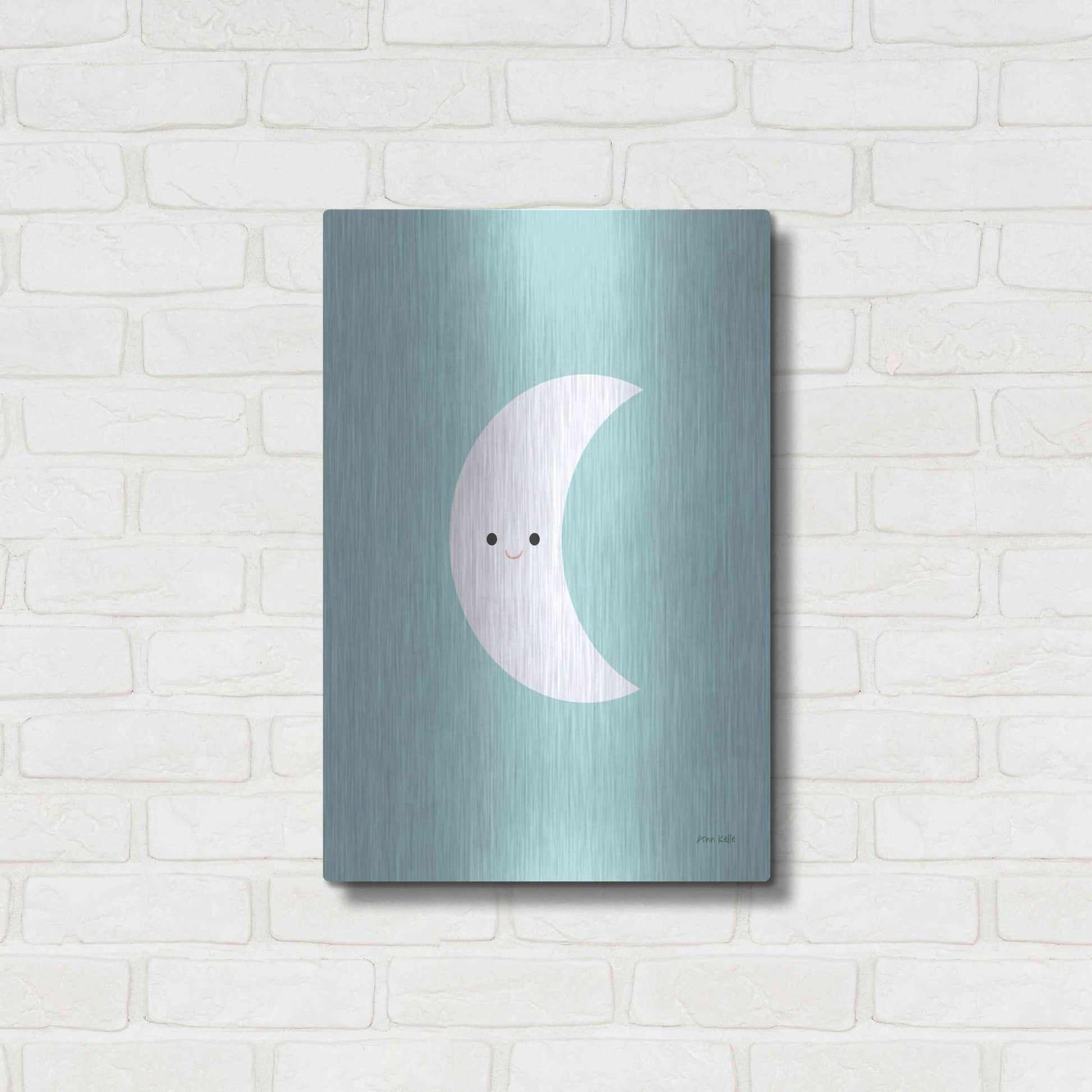 Luxe Metal Art 'Moon' by Ann Kelle Designs, Metal Wall Art,16x24