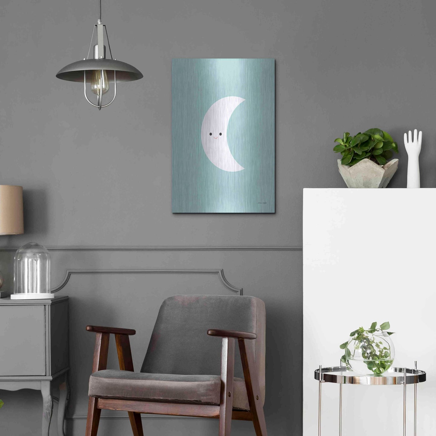 Luxe Metal Art 'Moon' by Ann Kelle Designs, Metal Wall Art,16x24