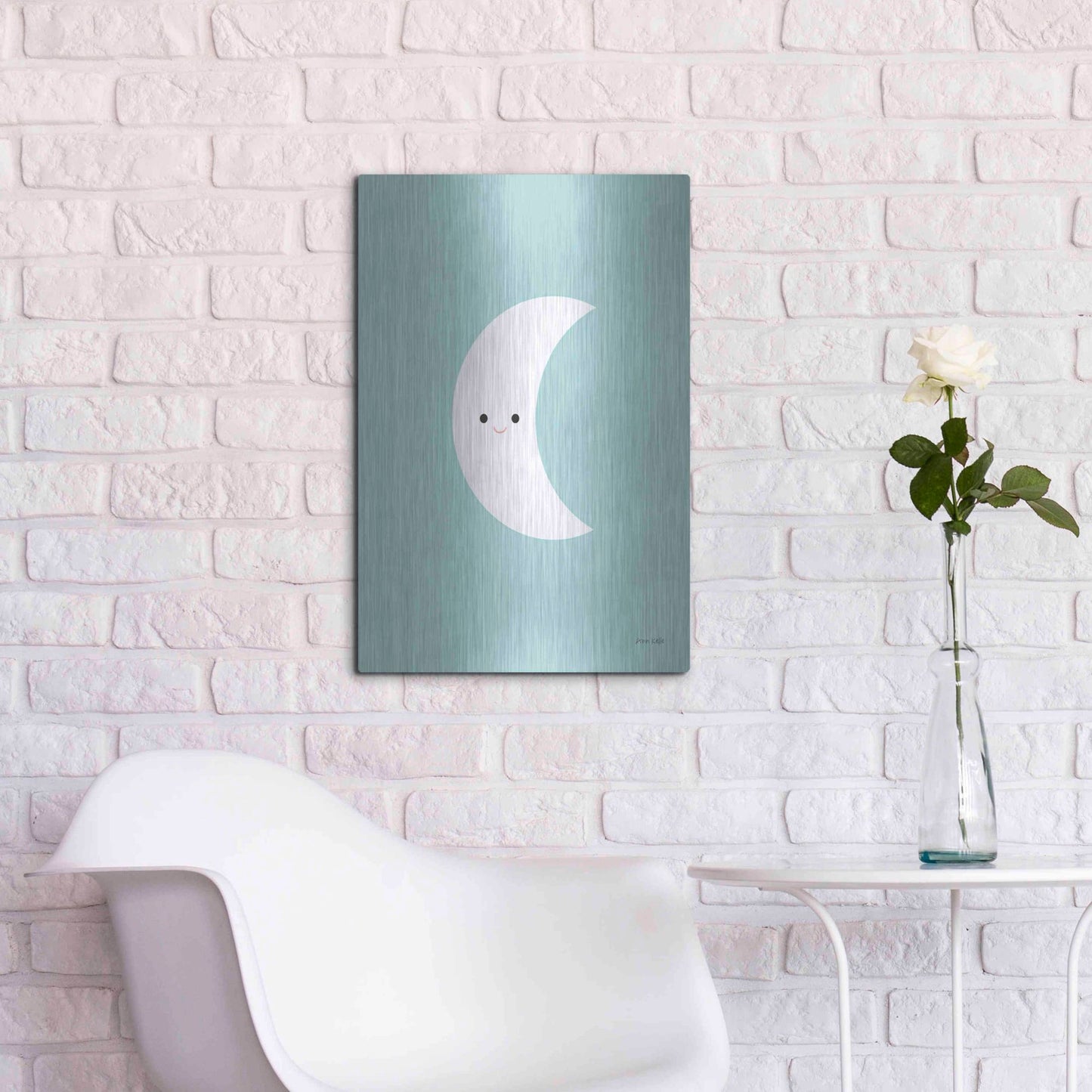 Luxe Metal Art 'Moon' by Ann Kelle Designs, Metal Wall Art,16x24