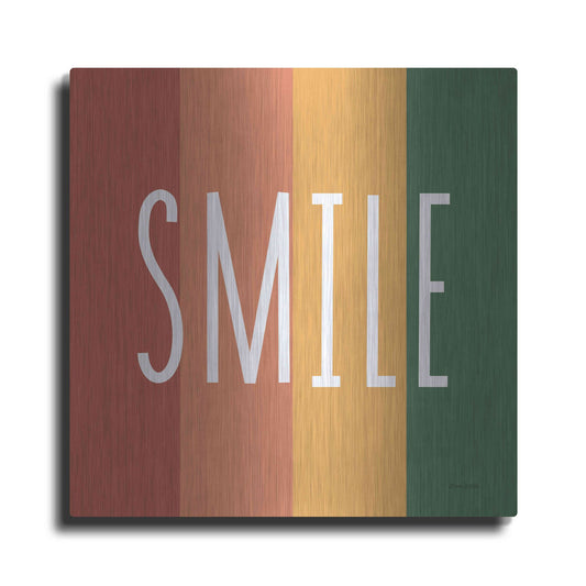 Luxe Metal Art 'Smile Rainbow Retro' by Ann Kelle Designs, Metal Wall Art