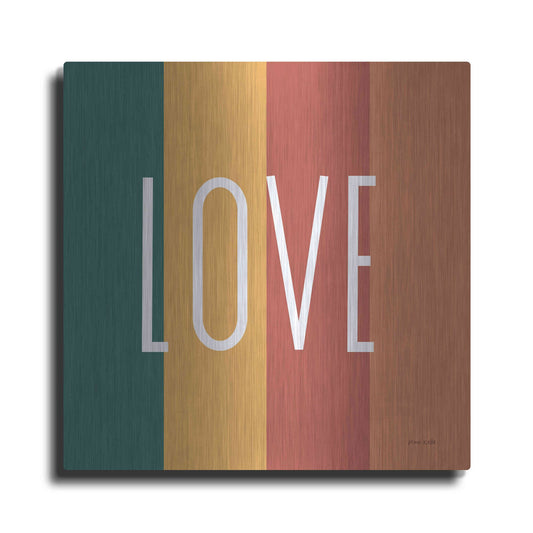 Luxe Metal Art 'Love Rainbow Retro' by Ann Kelle Designs, Metal Wall Art