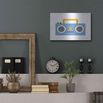 Luxe Metal Art 'Retro Boombox' by Ann Kelle Designs, Metal Wall Art,16x12