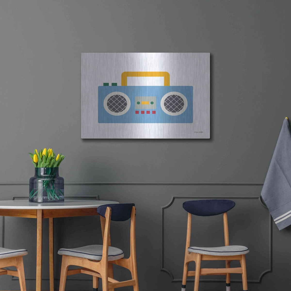 'Retro Boombox' by Ann Kelle – Metal Wall Art, 36x24 room view