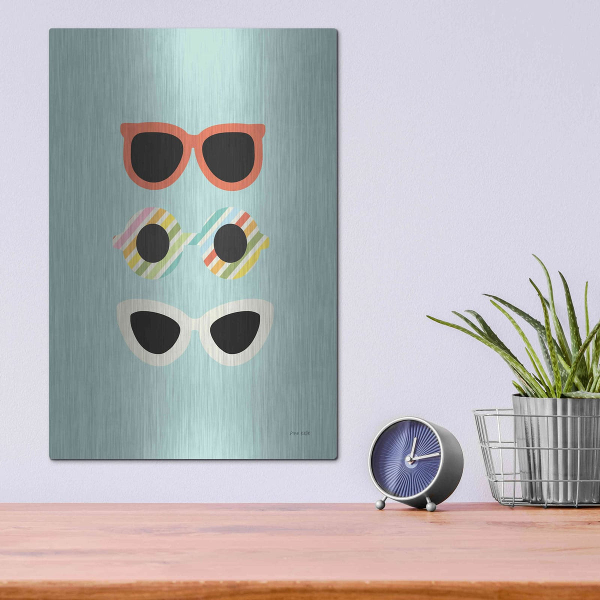 'Glamour Sunglasses' by Ann Kelle – Metal Wall Art, 12x16 room view