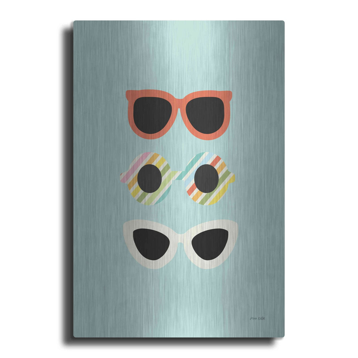 'Glamour Sunglasses' by Ann Kelle – Metal Wall Art