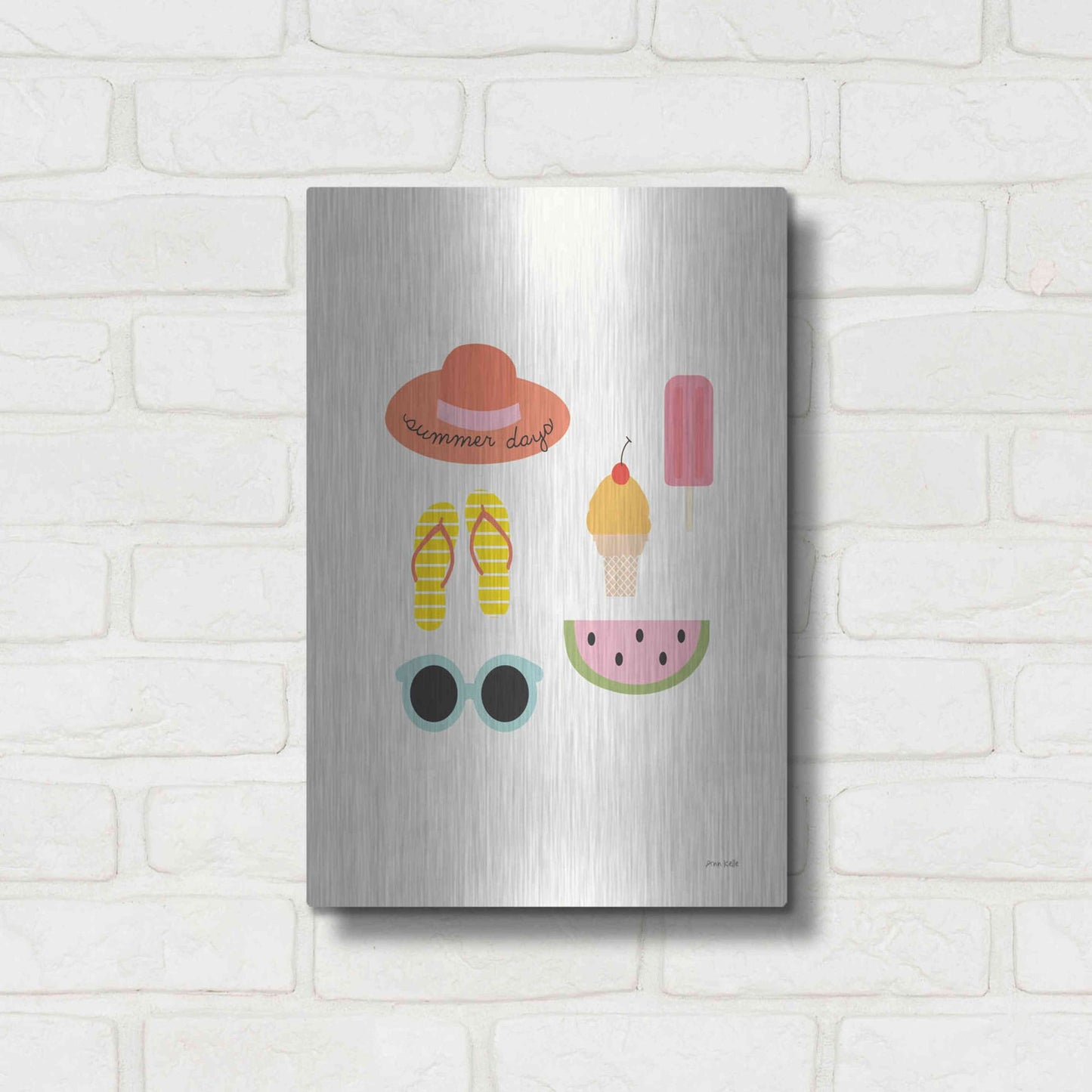 Luxe Metal Art 'Summer Daze I' by Ann Kelle Designs, Metal Wall Art,12x16