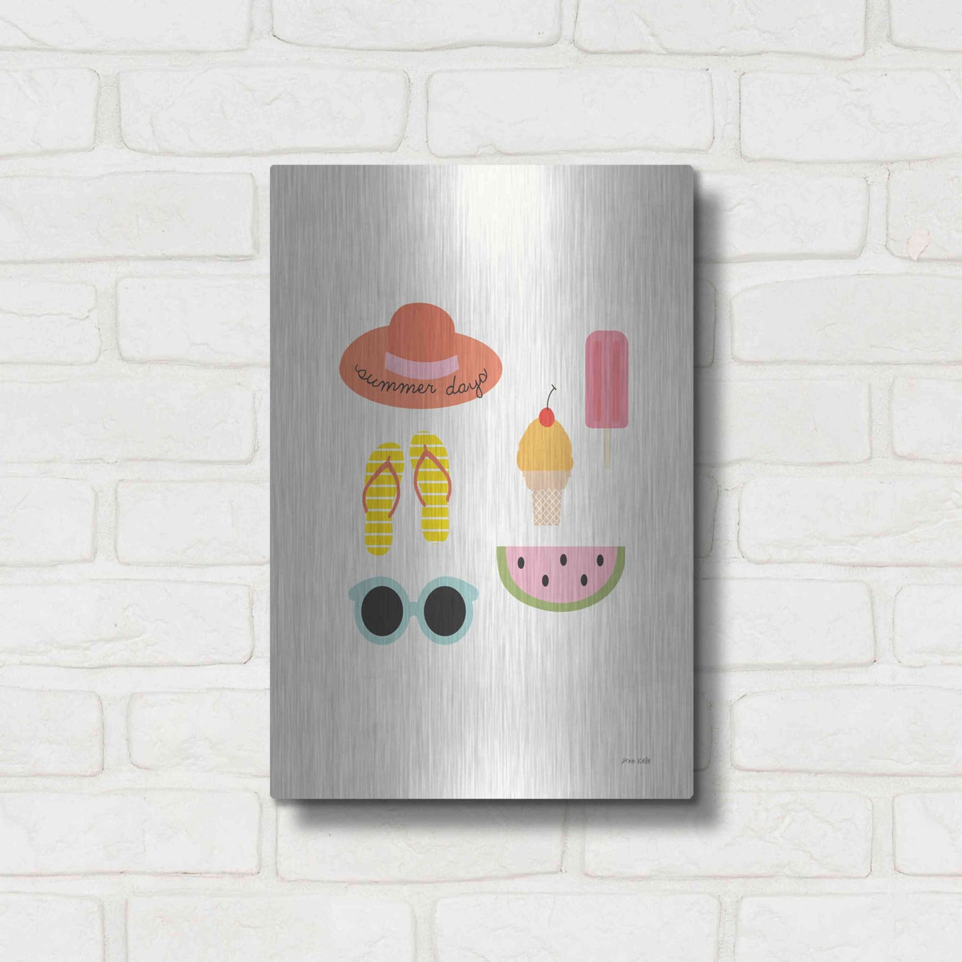 Luxe Metal Art 'Summer Daze I' by Ann Kelle Designs, Metal Wall Art,12x16