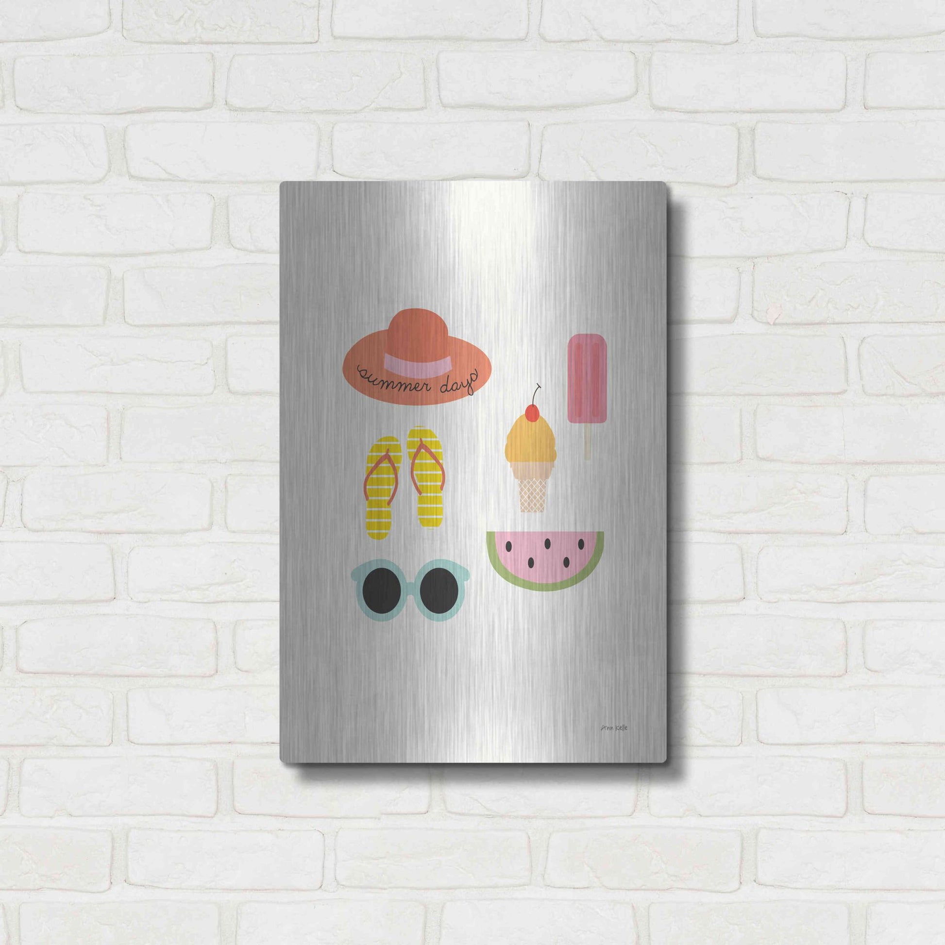 Luxe Metal Art 'Summer Daze I' by Ann Kelle Designs, Metal Wall Art,16x24