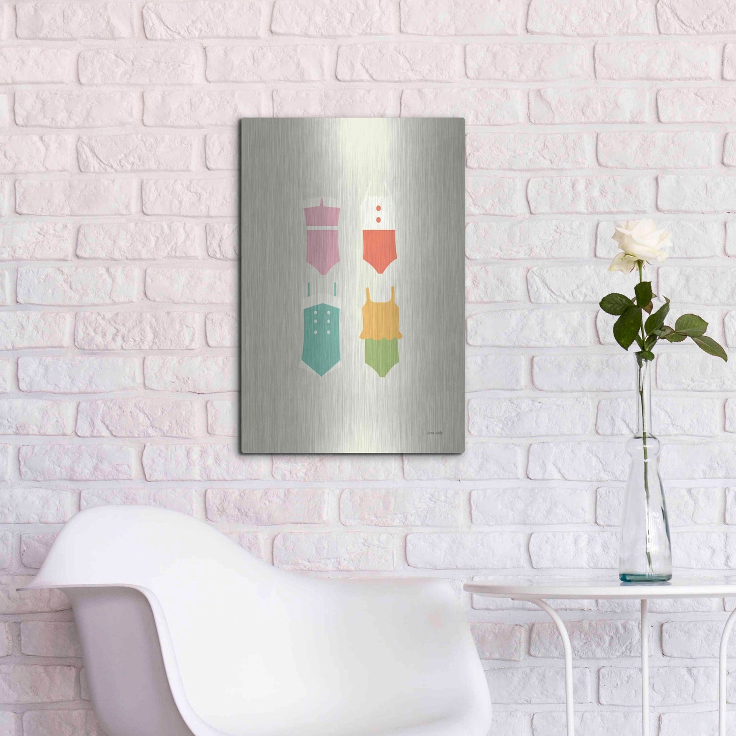 Luxe Metal Art 'Summer Bathing Suits' by Ann Kelle Designs, Metal Wall Art,16x24