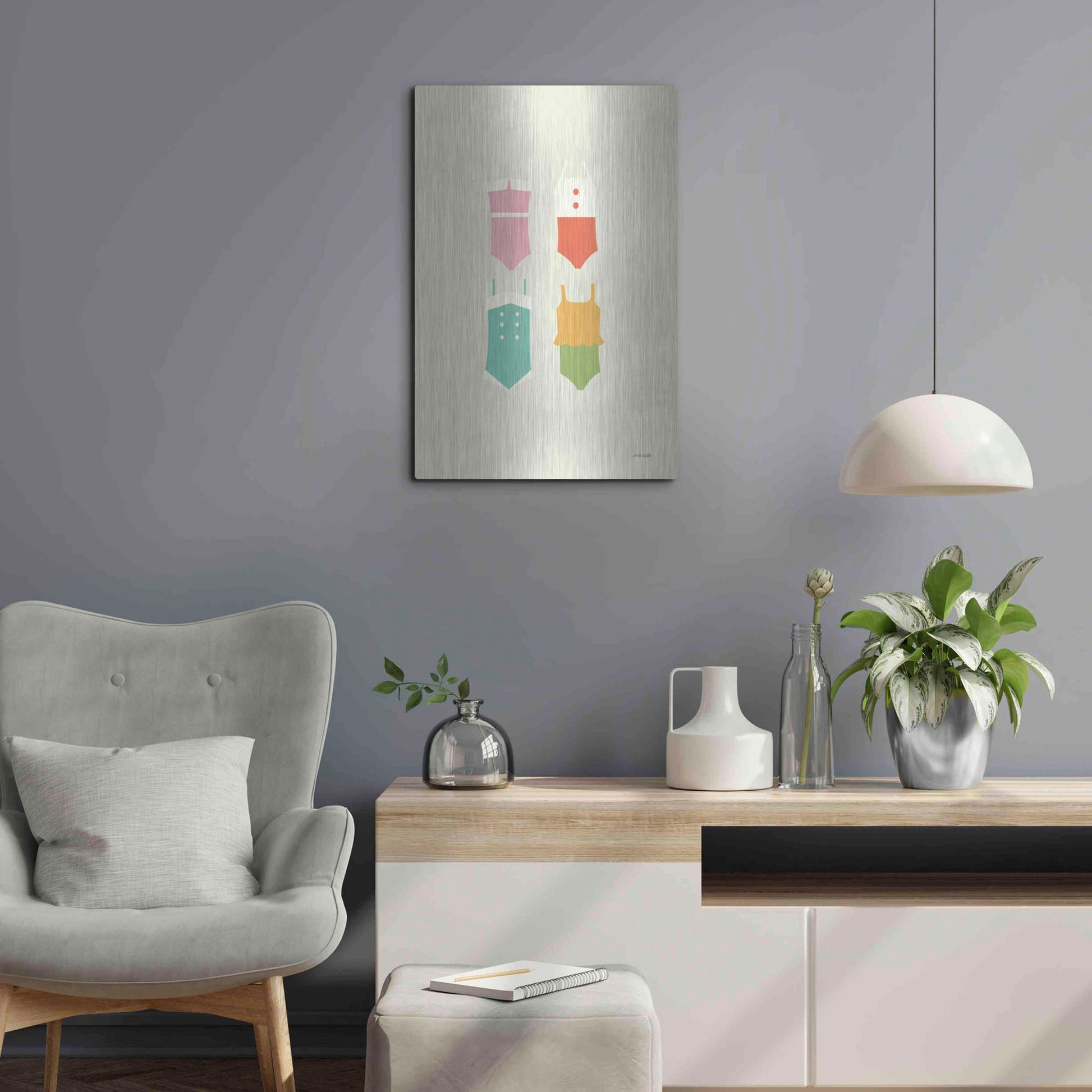 Luxe Metal Art 'Summer Bathing Suits' by Ann Kelle Designs, Metal Wall Art,16x24