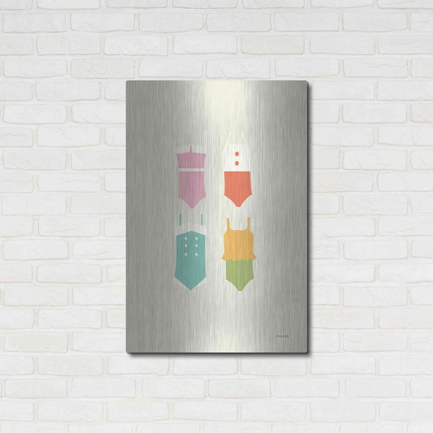 Luxe Metal Art 'Summer Bathing Suits' by Ann Kelle Designs, Metal Wall Art,24x36