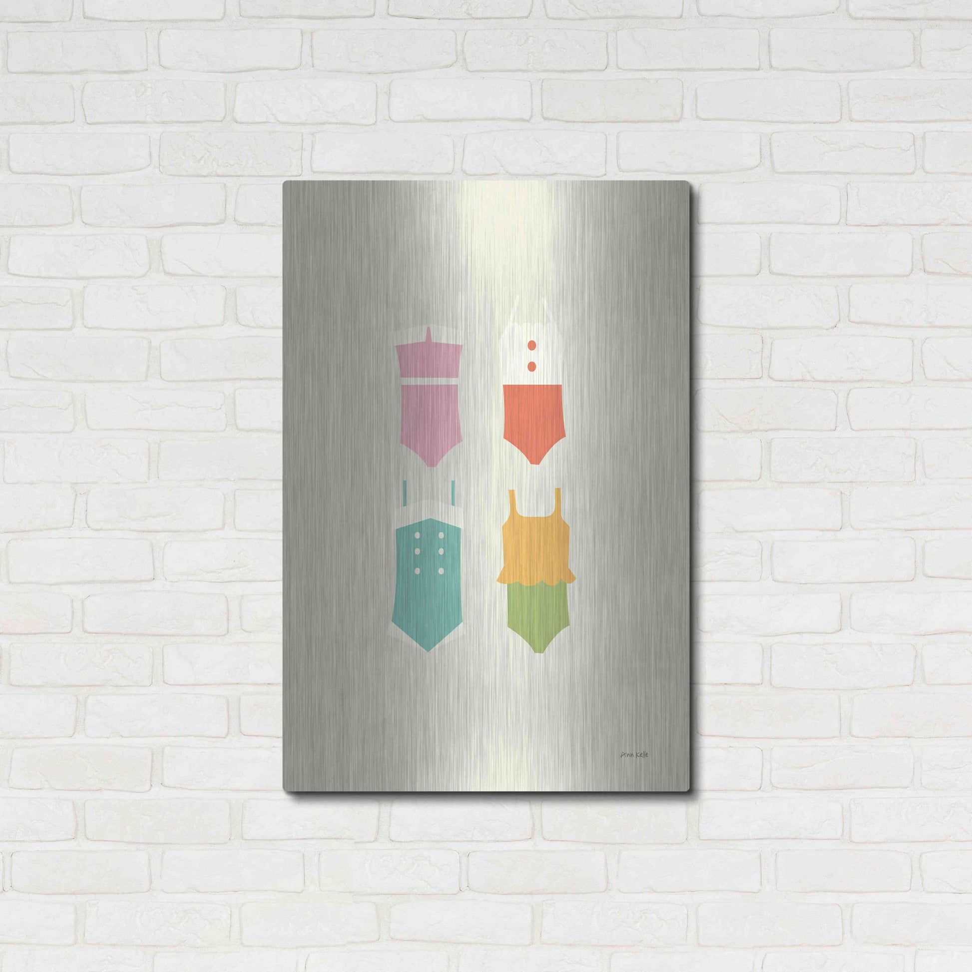 Luxe Metal Art 'Summer Bathing Suits' by Ann Kelle Designs, Metal Wall Art,24x36
