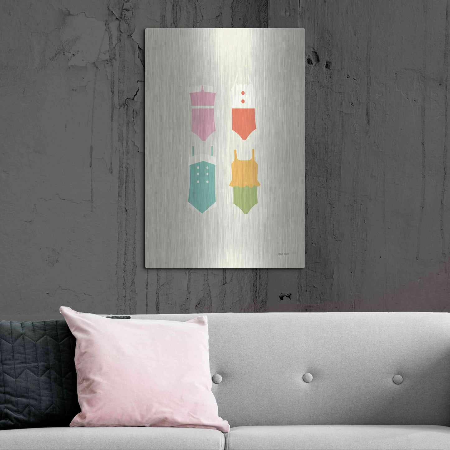 Luxe Metal Art 'Summer Bathing Suits' by Ann Kelle Designs, Metal Wall Art,24x36