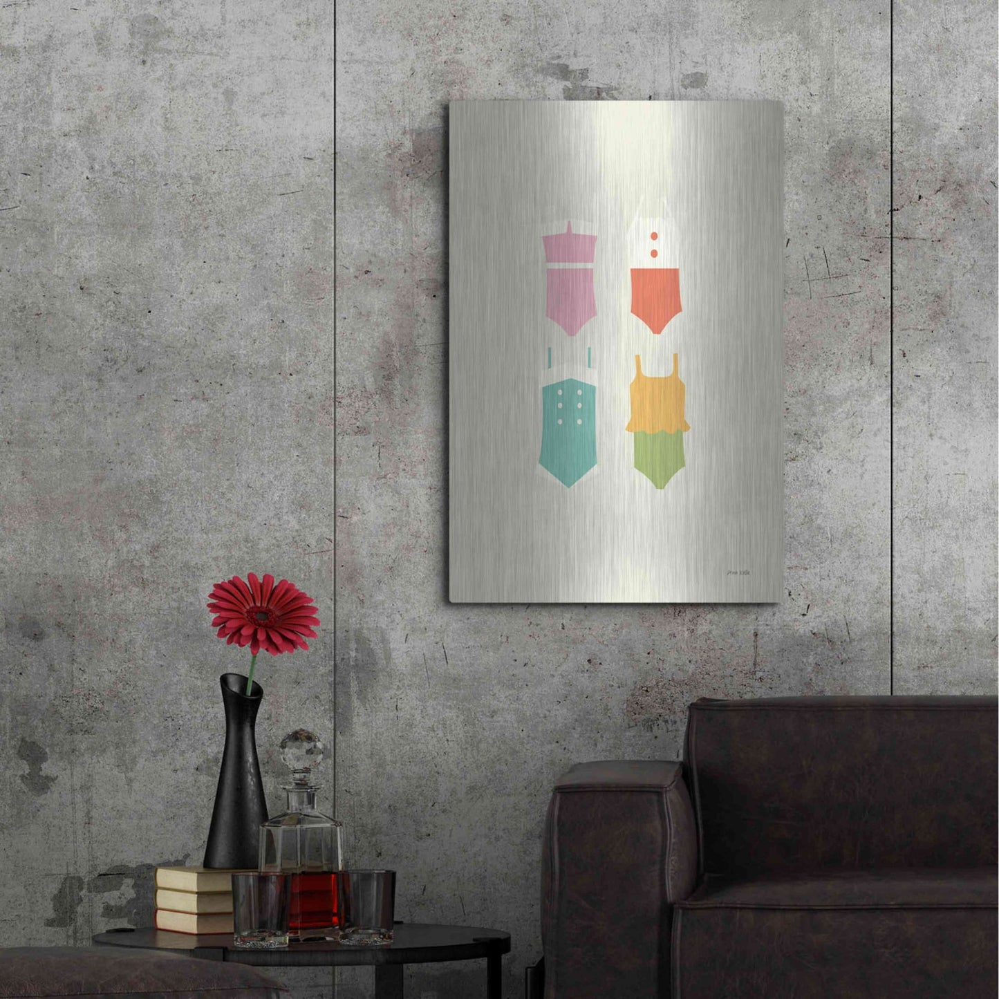 Luxe Metal Art 'Summer Bathing Suits' by Ann Kelle Designs, Metal Wall Art,24x36
