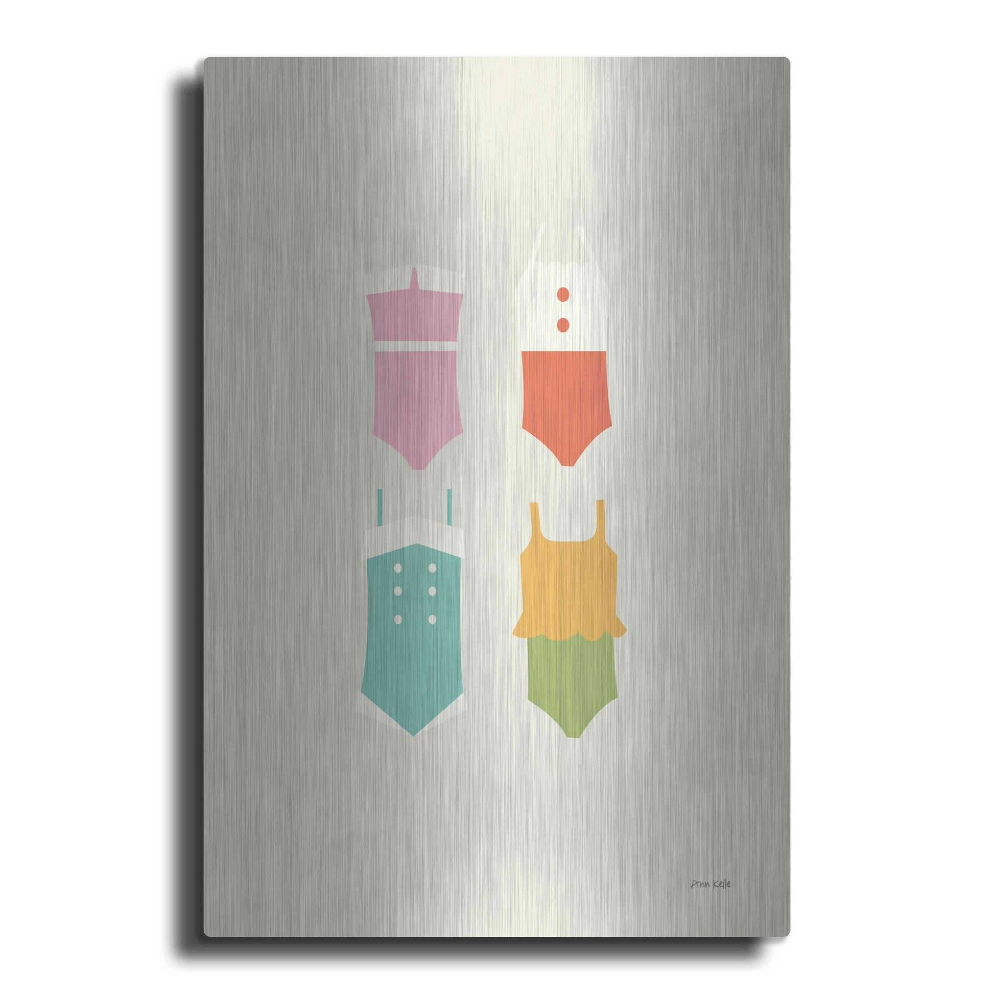 Luxe Metal Art 'Summer Bathing Suits' by Ann Kelle Designs, Metal Wall Art