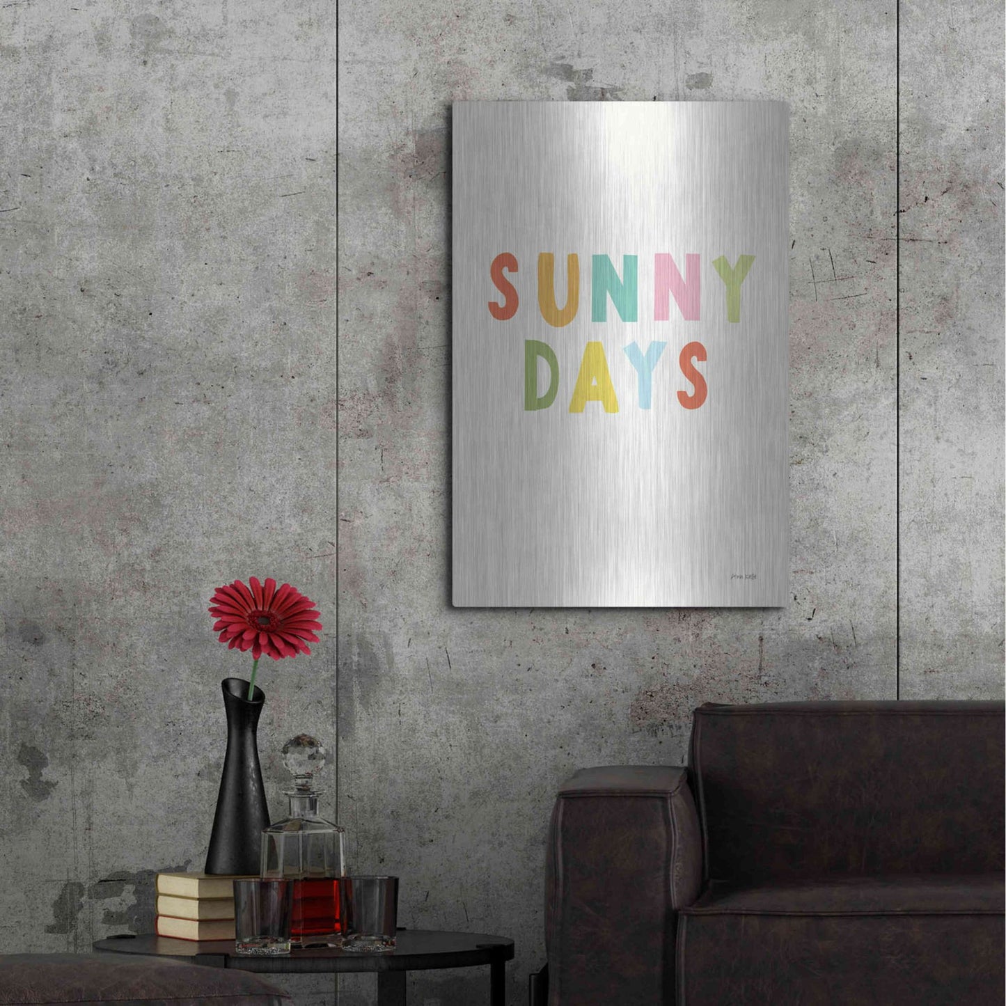 Luxe Metal Art 'Sunny Days' by Ann Kelle Designs, Metal Wall Art,24x36