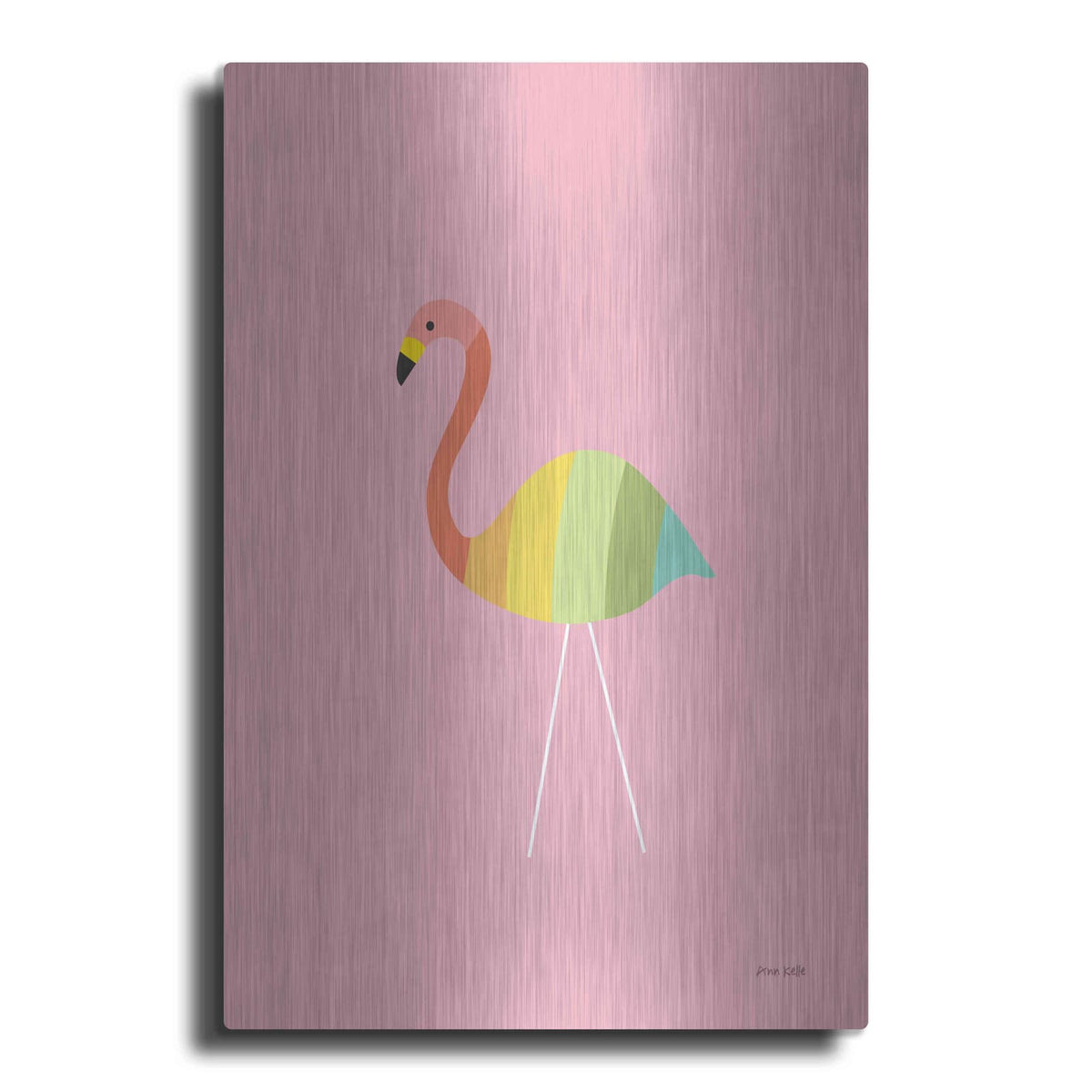 'Flamingo Colors' by Ann Kelle – Metal Wall Art