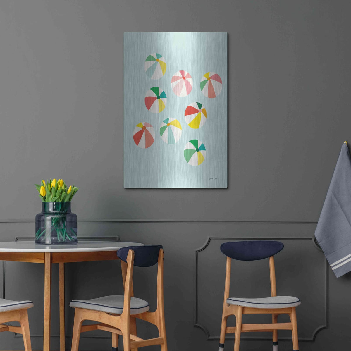 'Beach Umbrellas' by Ann Kelle – Metal Wall Art, 24x36 room view
