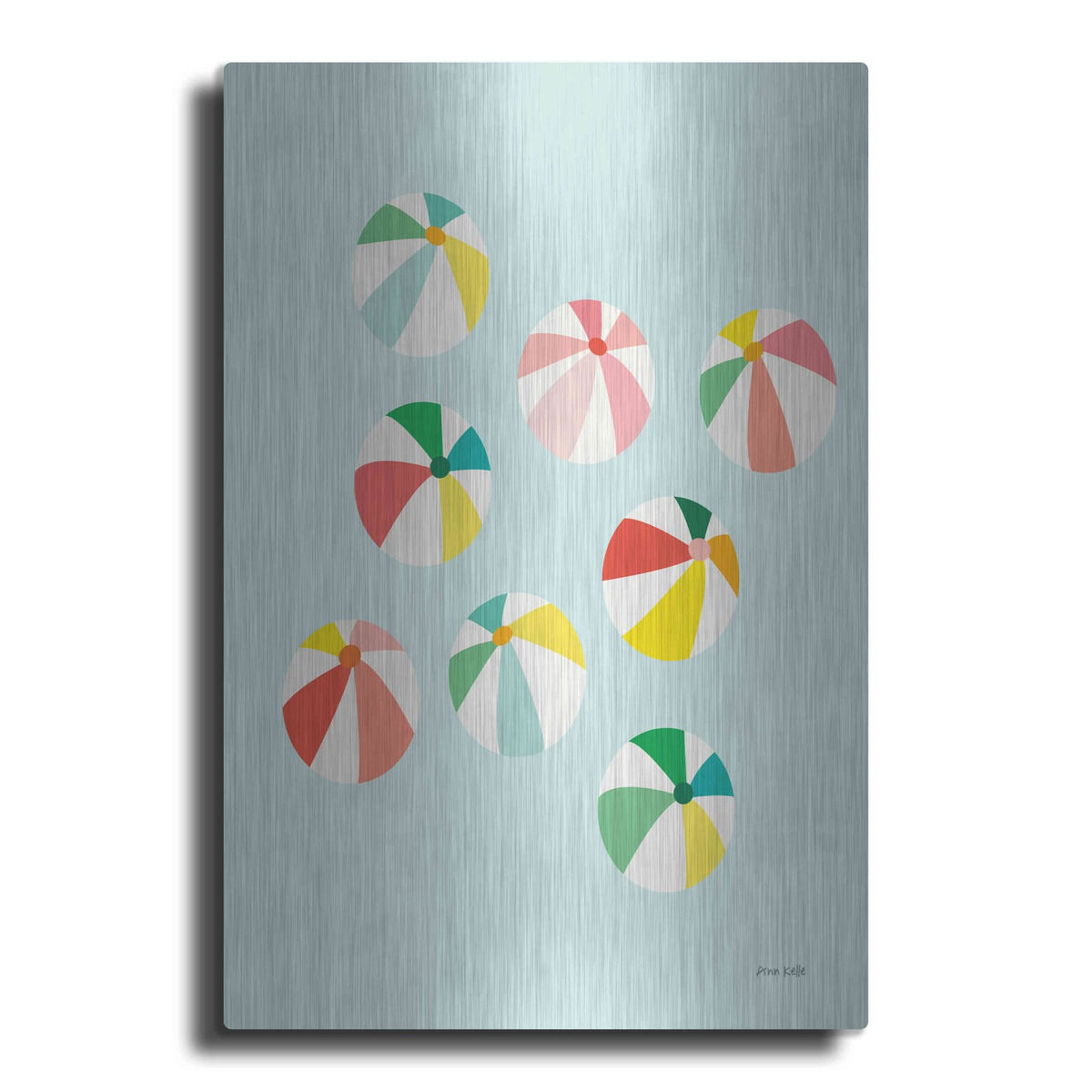 'Beach Umbrellas' by Ann Kelle – Metal Wall Art
