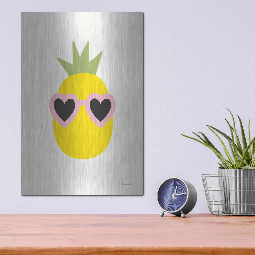 'Sunny Pineapple' by Ann Kelle – Metal Wall Art, 12x16 room view