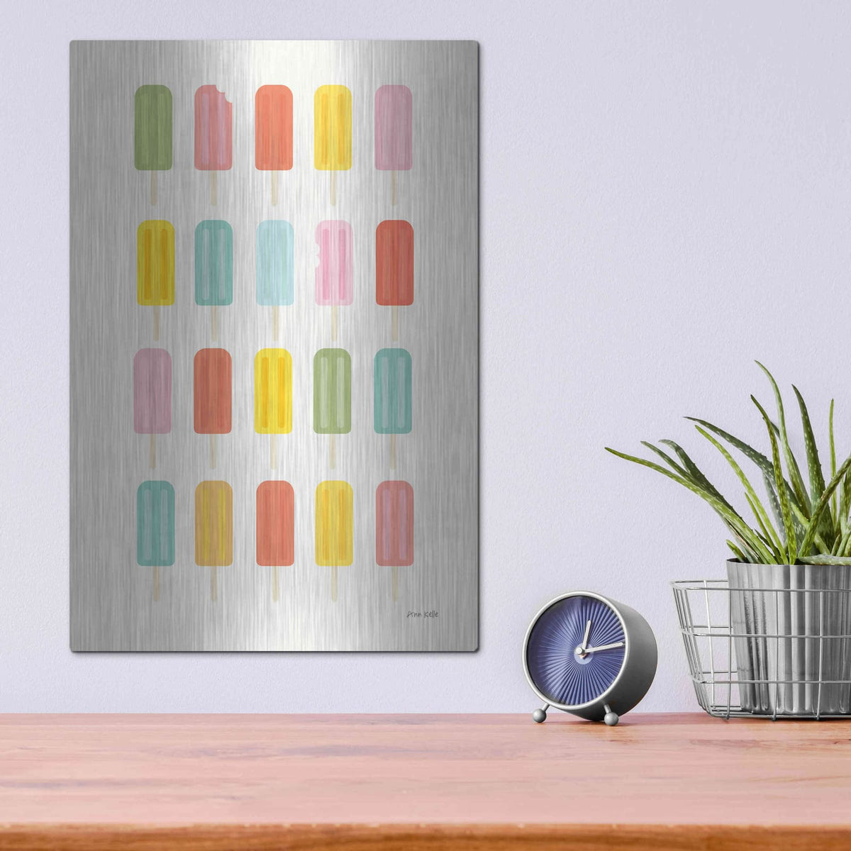 'Colorful Popsicles' by Ann Kelle – Metal Wall Art, 12x16 room view