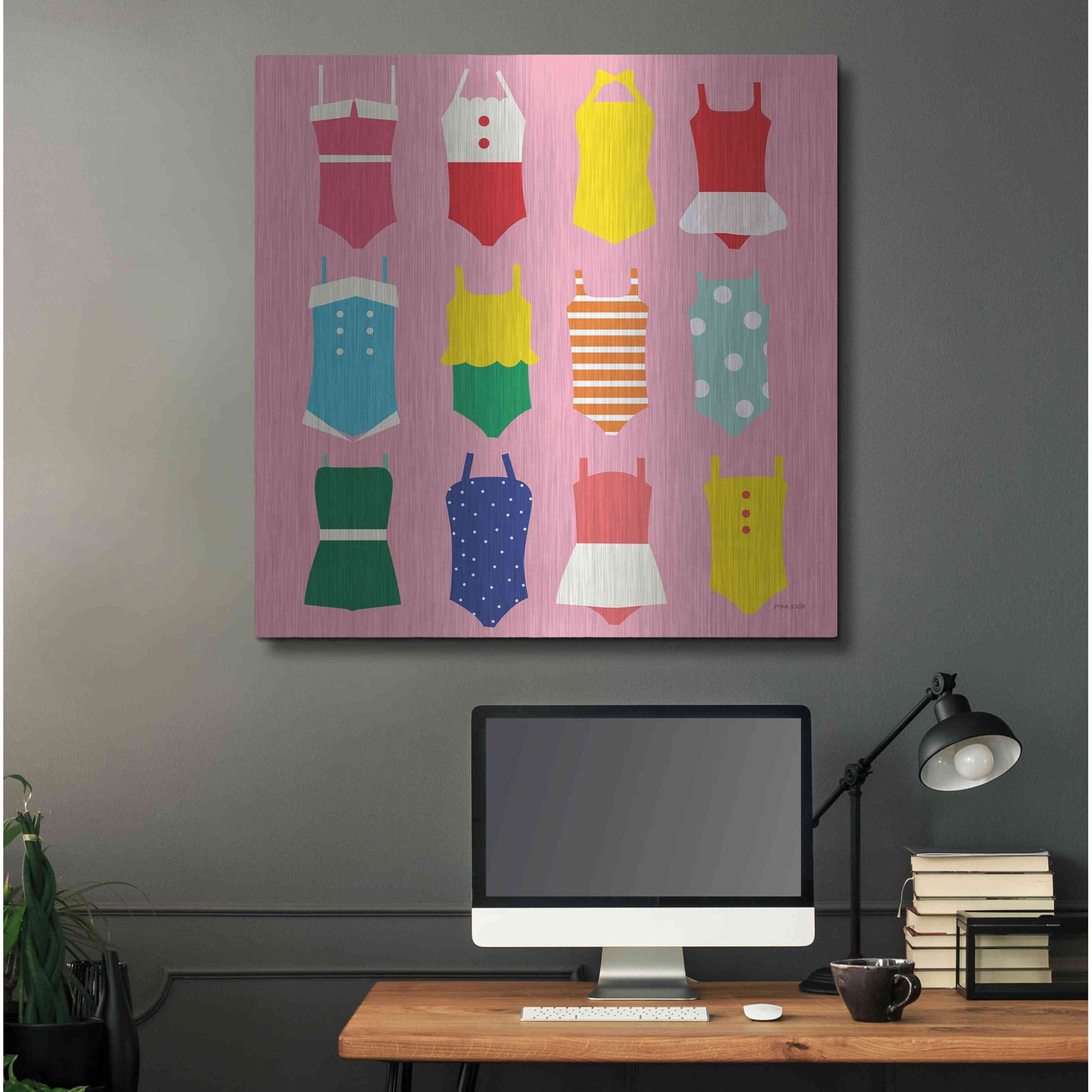 Luxe Metal Art 'Bathing Suits Galore' by Ann Kelle Designs, Metal Wall Art,36x36