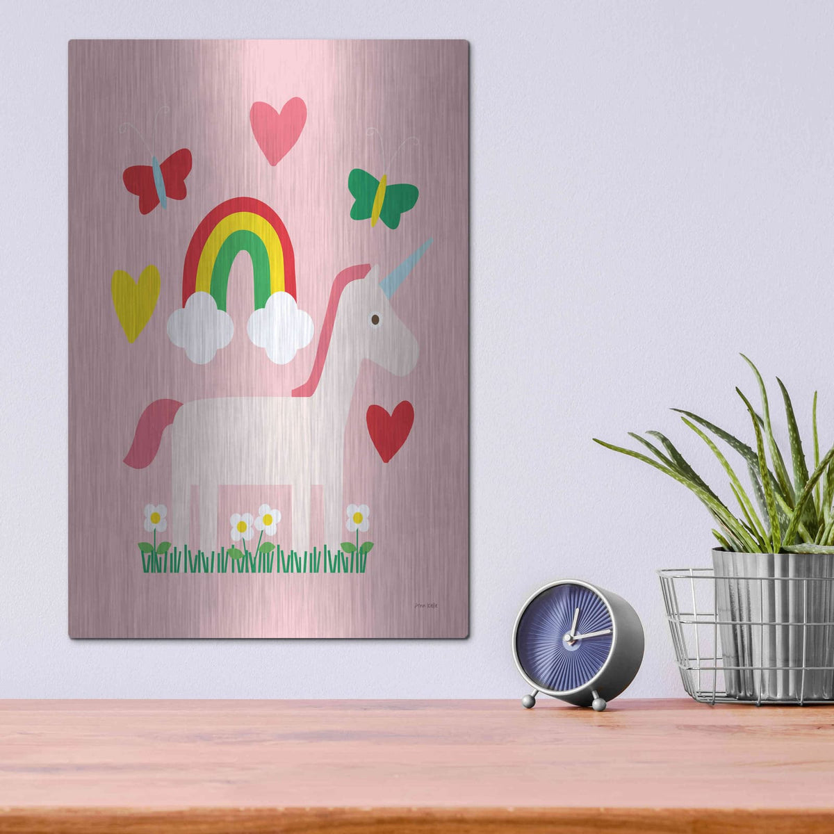 'Unicorn Fun I' by Ann Kelle – Metal Wall Art, 12x16 room view