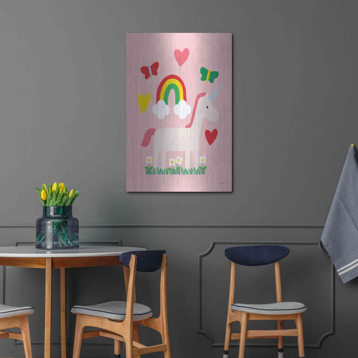 'Unicorn Fun I' by Ann Kelle – Metal Wall Art, 24x36 room view