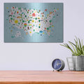 'Fun USA Map' by Ann Kelle – Metal Wall Art, 16x12 room view