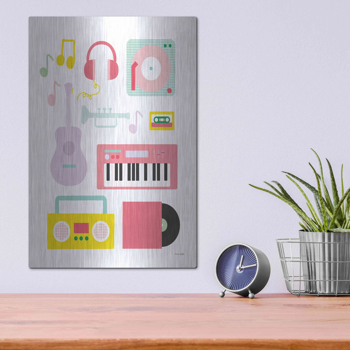 'Lets Listen to Music I' by Ann Kelle – Metal Wall Art, 12x16 room view